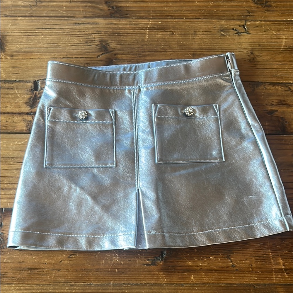 Girls JCrew Blue/Silver Metallic Mini Skirt. Size 6